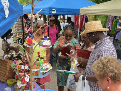 VI Carnival Judges committee inspects display of hand made dolls  